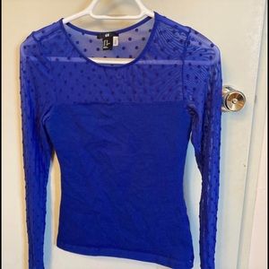 Mesh Dot Long-Sleeve Top